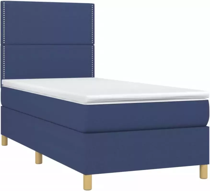 VidaXL -Boxspring-met-matras-stof-blauw-80x200-cm - Foto 3