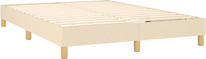 VidaXL -Boxspring-met-matras-stof-crèmekleurig-140x190-cm - Foto 6