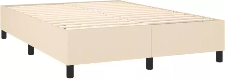 VidaXL Boxspring met matras stof crÃ¨mekleurig 140x190 cm - Foto 5