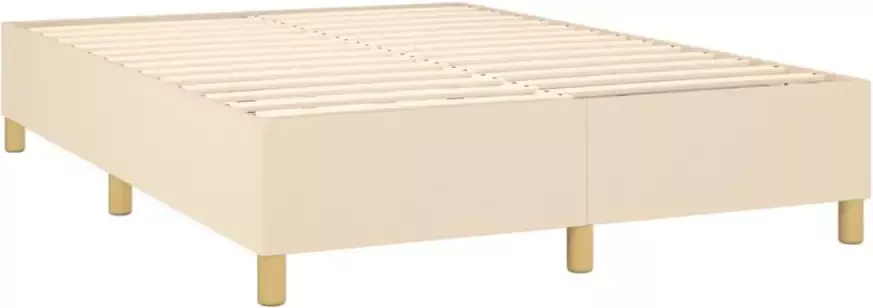 VidaXL Boxspring met matras stof crÃ¨mekleurig 140x190 cm - Foto 4