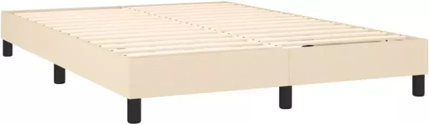 VidaXL -Boxspring-met-matras-stof-crèmekleurig-140x190-cm - Foto 8