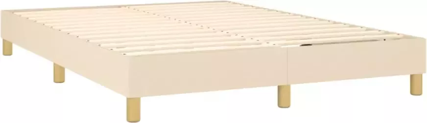 VidaXL Boxspring met matras stof crÃ¨mekleurig 140x190 cm - Foto 5