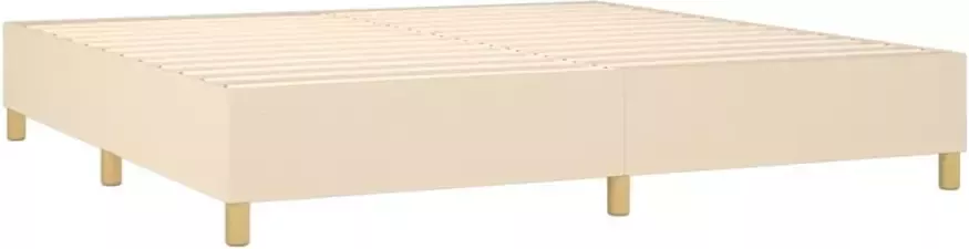 VidaXL Boxspring met matras stof crÃ¨mekleurig 200x200 cm - Foto 6