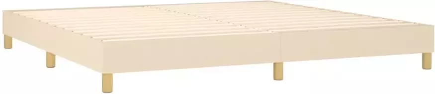 VidaXL Boxspring met matras stof crÃ¨mekleurig 200x200 cm - Foto 4