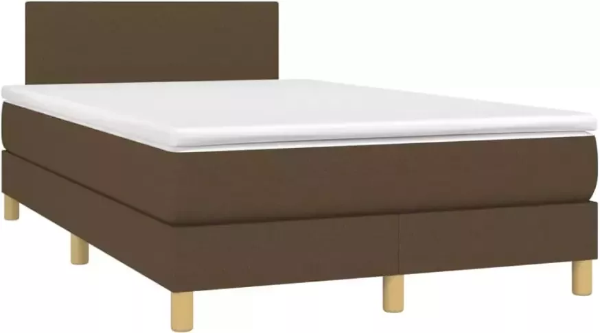 VidaXL -Boxspring-met-matras-stof-donkerbruin-120x200-cm - Foto 3