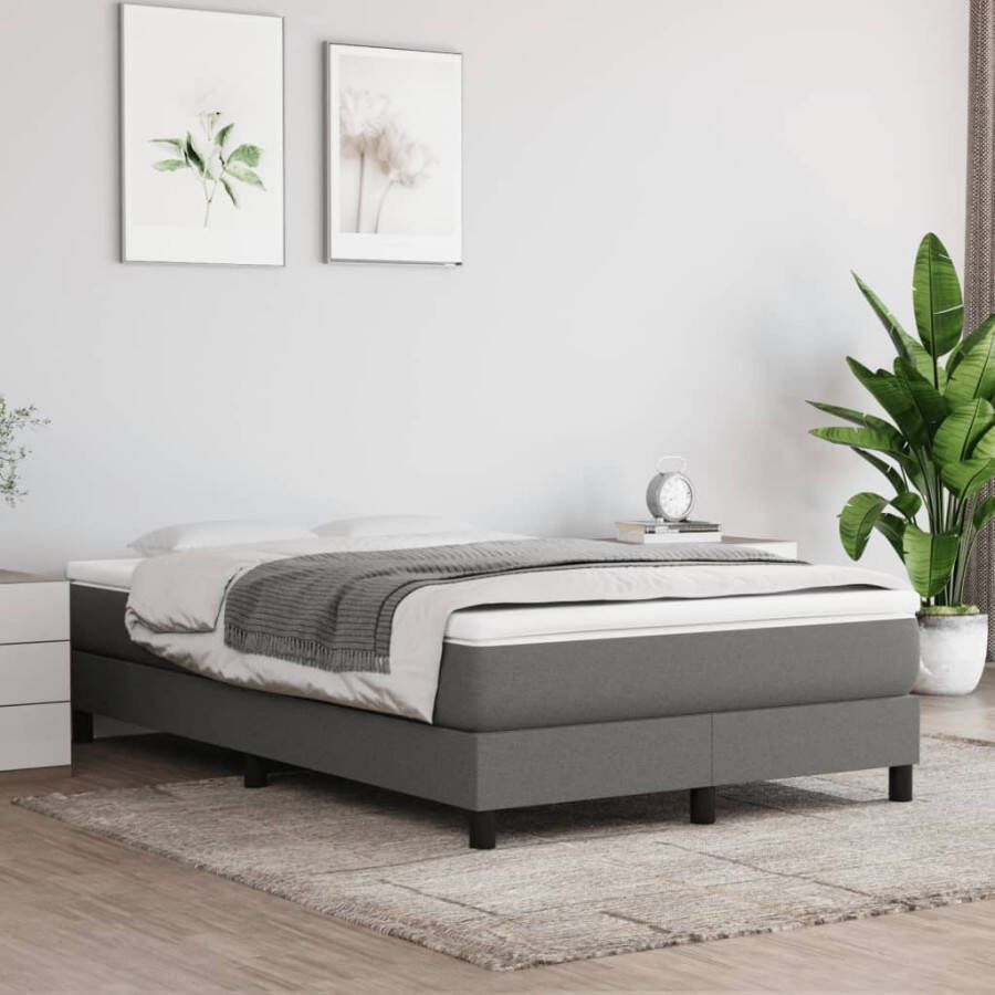 Vida XL Boxspring met matras stof donkergrijs 120x190 cm SKU: V3269658