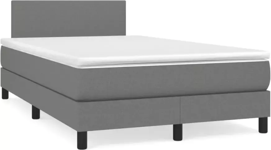 VidaXL -Boxspring-met-matras-stof-donkergrijs-120x200-cm - Foto 3