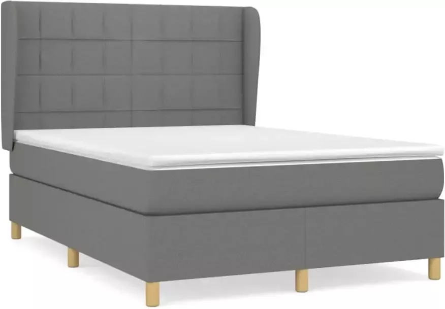 VidaXL -Boxspring-met-matras-stof-donkergrijs-140x200-cm - Foto 4