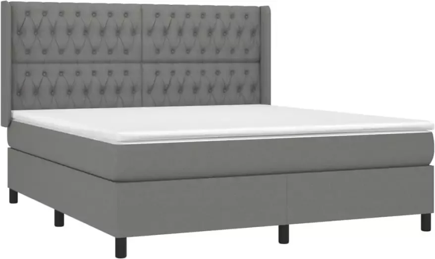 VidaXL -Boxspring-met-matras-stof-donkergrijs-180x200-cm - Foto 3