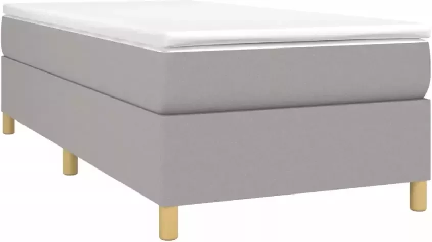 Vida XL Boxspring met matras stof lichtgrijs 90x190 cm SKU: V3144383 - Foto 3