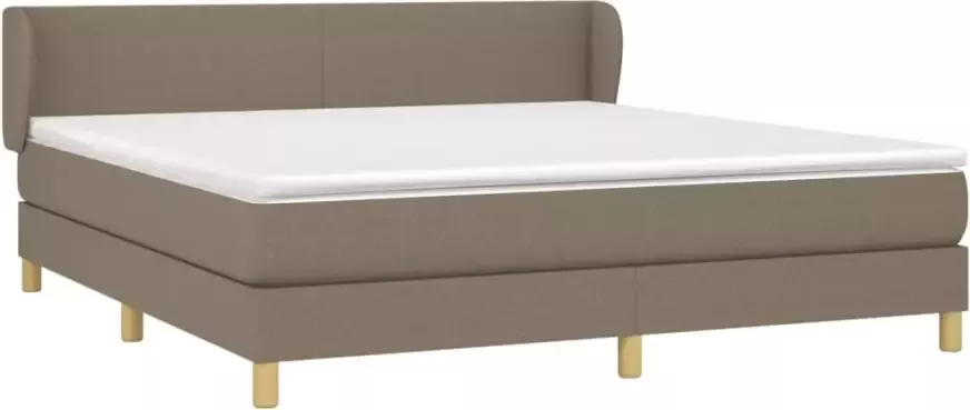 VidaXL -Boxspring-met-matras-stof-taupe-160x200-cm - Foto 4