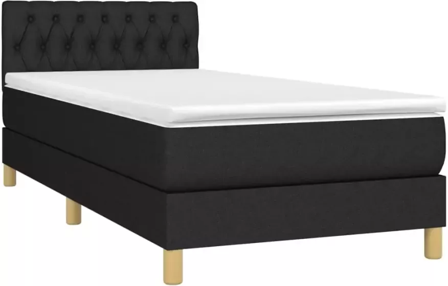 Vida XL Boxspring met matras stof zwart 90x200 cm SKU: V3140587 - Foto 4