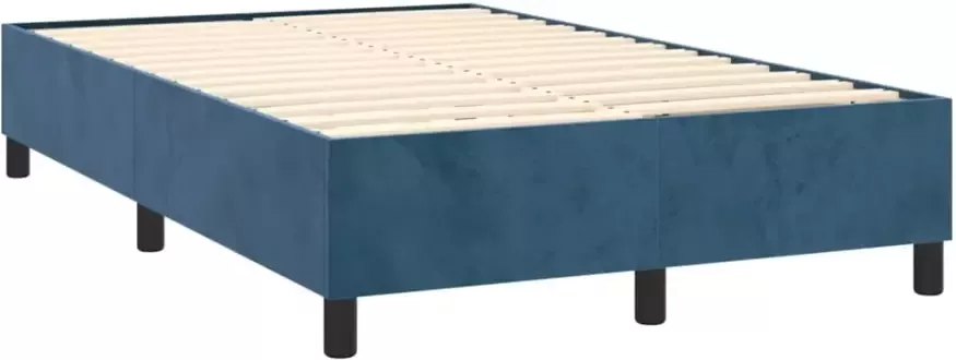 VIDAXL Bedframe zonder matras 120x200 cm fluweel donkerblauw - Foto 5