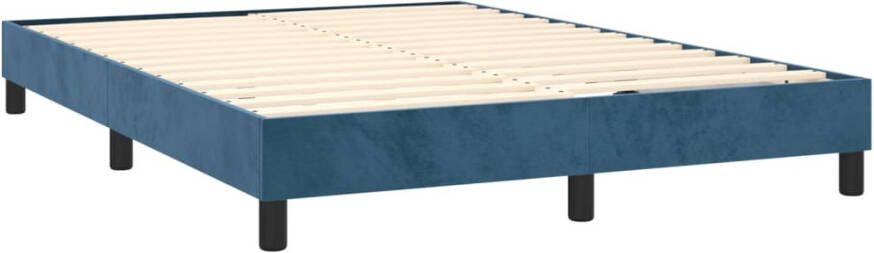 VidaXL Bedframe zonder matras 140x190 cm fluweel donkerblauw - Foto 5