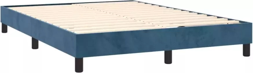VidaXL Bedframe zonder matras 140x200 cm fluweel donkerblauw - Foto 4