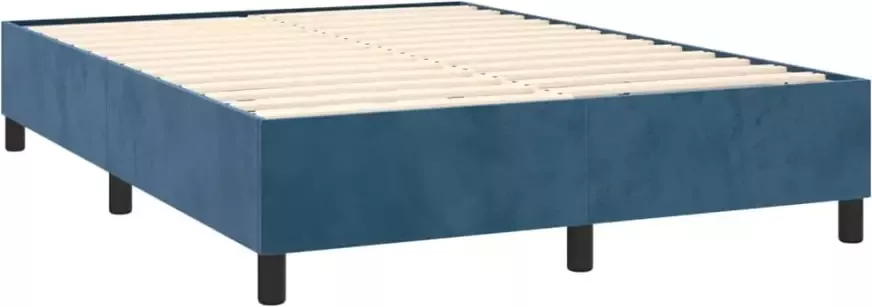 VidaXL Bedframe zonder matras 140x200 cm fluweel donkerblauw - Foto 3