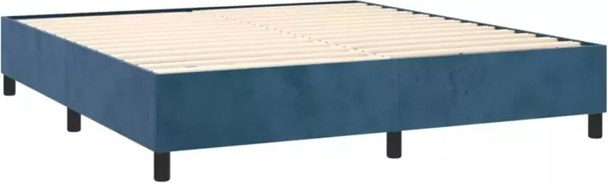 VIDAXL Bedframe zonder matras 200x200 cm fluweel donkerblauw - Foto 4