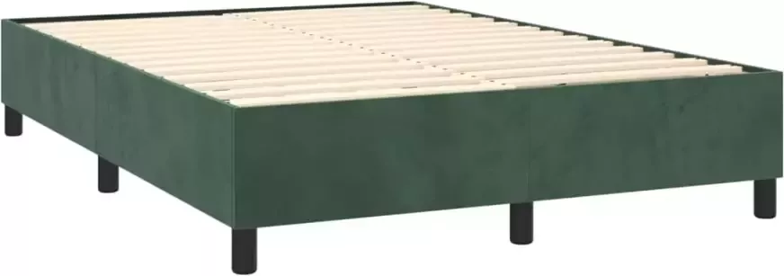 VidaXL Bedframe zonder matras 140x190 cm fluweel donkergroen - Foto 4