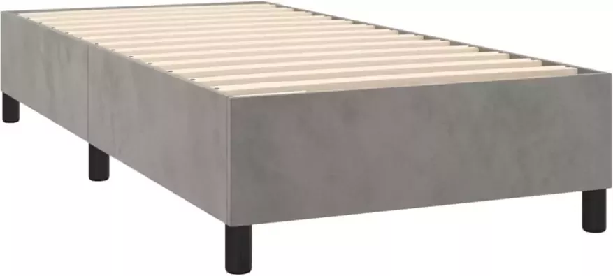 VidaXL Bedframe zonder matras 100x200 cm fluweel lichtgrijs - Foto 4