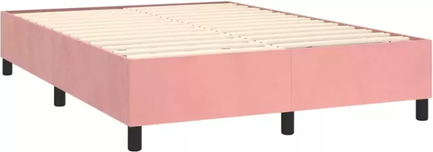 VidaXL Boxspringbedframe fluweel roze 140x190 cm - Foto 5