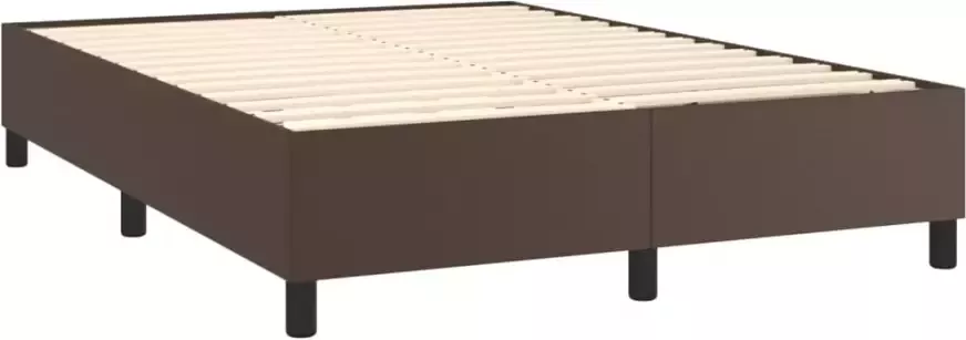 VidaXL Boxspringbedframe kunstleer bruin 140x200 cm - Foto 4