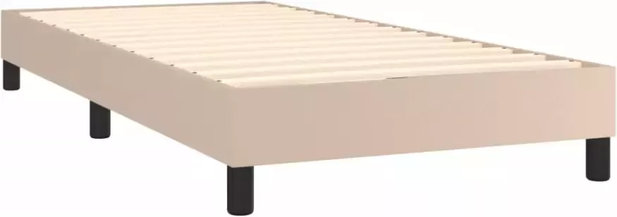 VidaXL Boxspringbedframe kunstleer cappuccinokleurig 100x200 cm - Foto 5