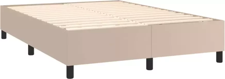 VidaXL Boxspringbedframe kunstleer cappuccinokleurig 140x200 cm - Foto 5