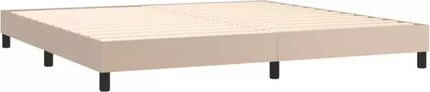 VidaXL Boxspringbedframe kunstleer cappuccinokleurig 200x200 cm - Foto 3