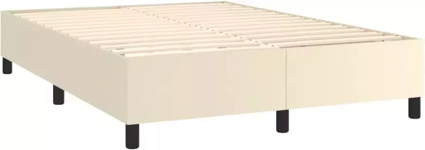 VidaXL Boxspringbedframe kunstleer crèmekleurig 140x200 cm - Foto 5