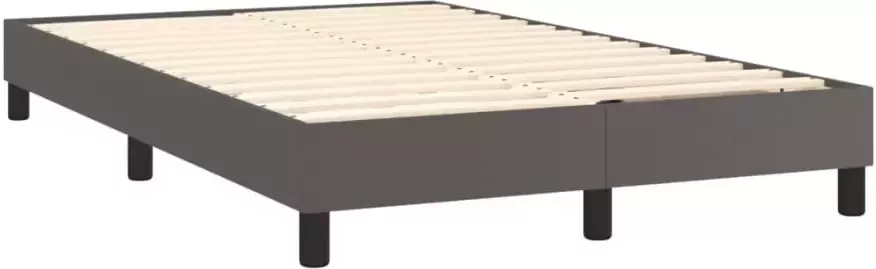 VidaXL Boxspringbedframe kunstleer grijs 120x200 cm - Foto 4