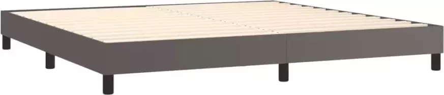 VidaXL Boxspringbedframe kunstleer grijs 200x200 cm - Foto 4