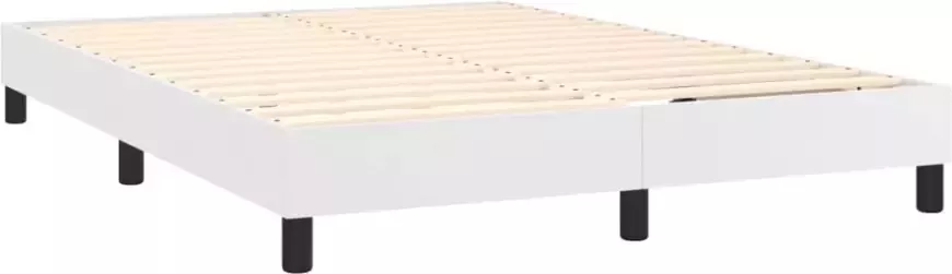 VidaXL Boxspringbedframe kunstleer wit 140x190 cm - Foto 4
