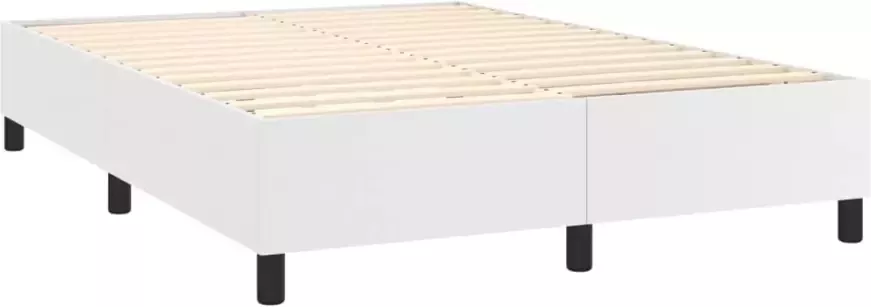 VidaXL Boxspringbedframe kunstleer wit 140x190 cm - Foto 6