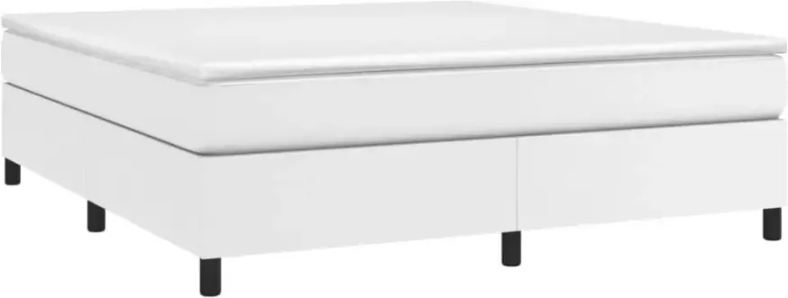 VidaXL Boxspringbedframe kunstleer wit 180x200 cm - Foto 4