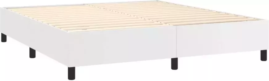 VidaXL Boxspringbedframe kunstleer wit 180x200 cm - Foto 3