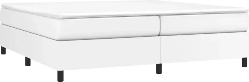 VidaXL Boxspringbedframe kunstleer wit 200x200 cm - Foto 4
