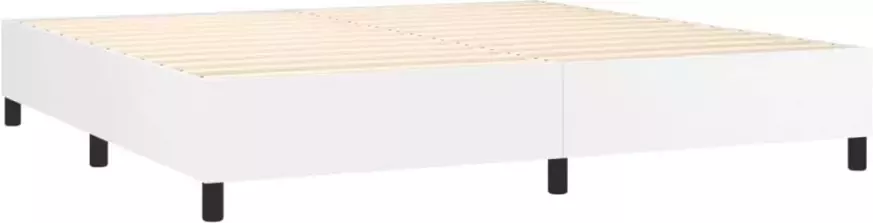VidaXL Boxspringbedframe kunstleer wit 200x200 cm - Foto 6