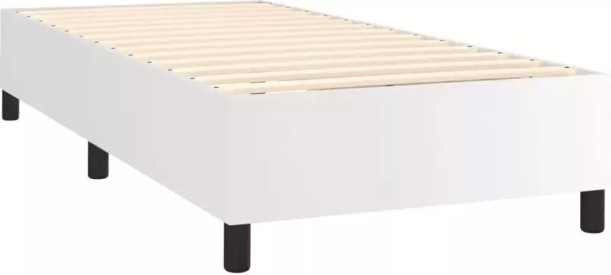 VidaXL Boxspringbedframe kunstleer wit 90x190 cm - Foto 4