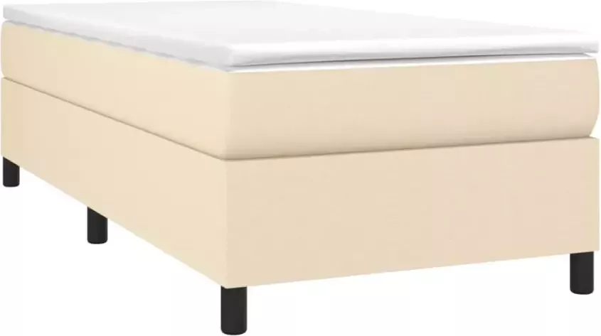 VidaXL Bedframe zonder matras 100x200 cm stof crÃ¨mekleurig - Foto 4