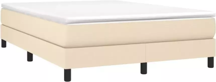 VidaXL Bedframe zonder matras stof crÃ¨mekleurig 140x190 cm - Foto 4