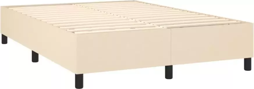 VidaXL Bedframe zonder matras stof crÃ¨mekleurig 140x190 cm - Foto 6