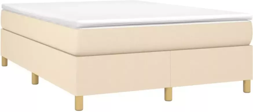 VidaXL Bedframe zonder matras stof crÃ¨mekleurig 140x190 cm - Foto 5