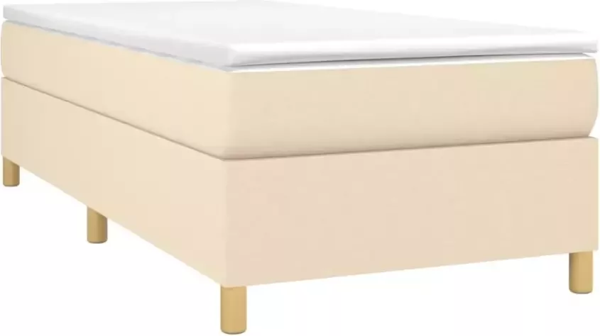 VidaXL Boxspringframe stof crÃ¨mekleurig 90x190 cm - Foto 4