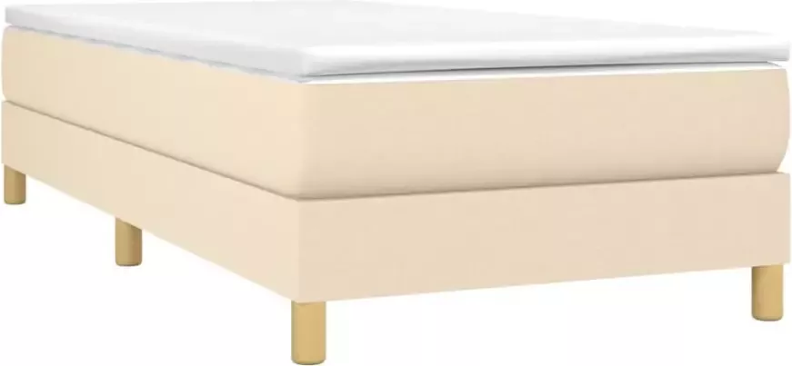 VidaXL Boxspringframe stof crÃ¨mekleurig 90x190 cm - Foto 5