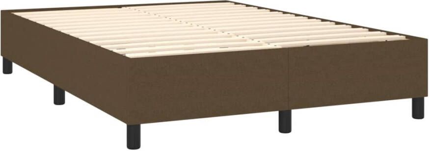 VIDAXL Bedframe zonder matras stof donkerbruin 140x190 cm - Foto 4