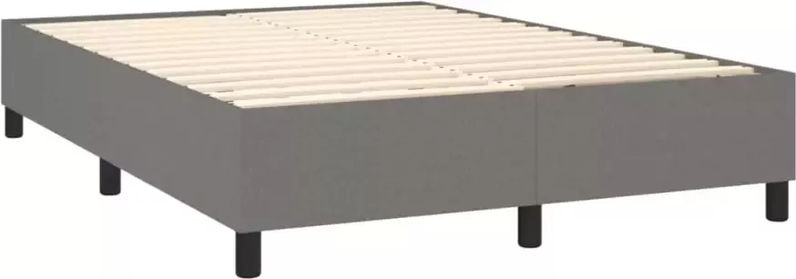 VidaXL Bedframe zonder matras stof donkergrijs 140x190 cm - Foto 3