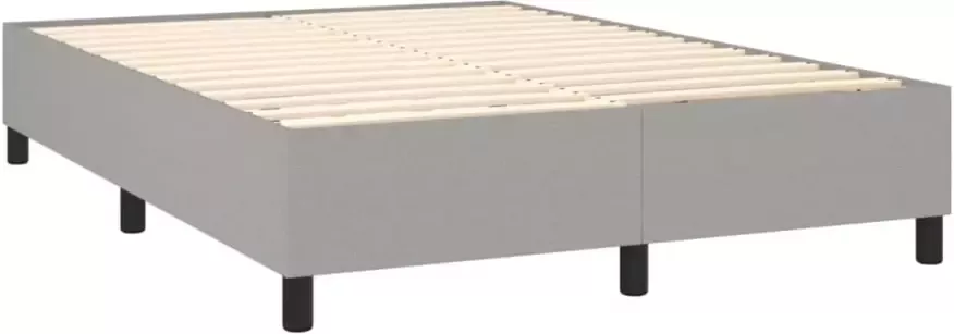VidaXL Bedframe zonder matras stof lichtgrijs 140x190 cm - Foto 8