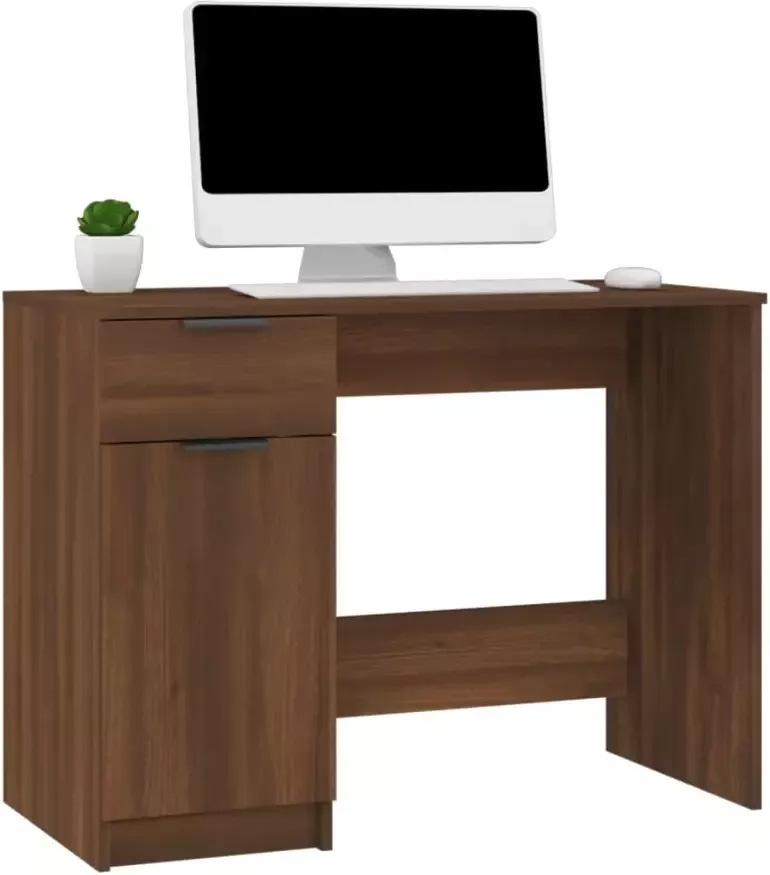 VidaXL -Bureau-100x50x75-cm-bewerkt-hout-bruineikenkleurig