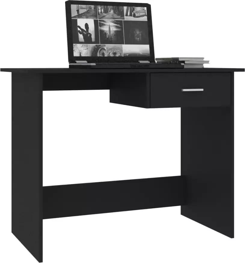 VidaXL -Bureau-100x50x76-cm-bewerkt-hout-wit - Foto 2