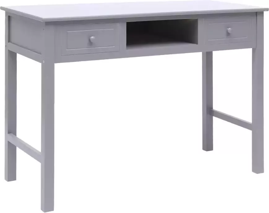 VidaXL -Bureau-108x45x76-cm-massief-paulowniahout-grijs - Foto 5